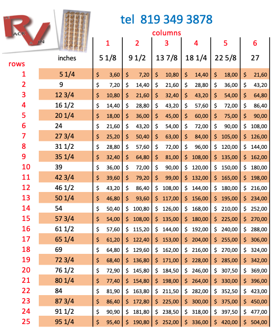 price list